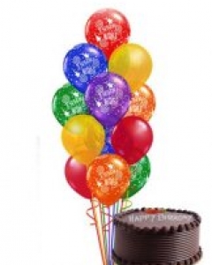 Air Balloons + chocolate CAKE